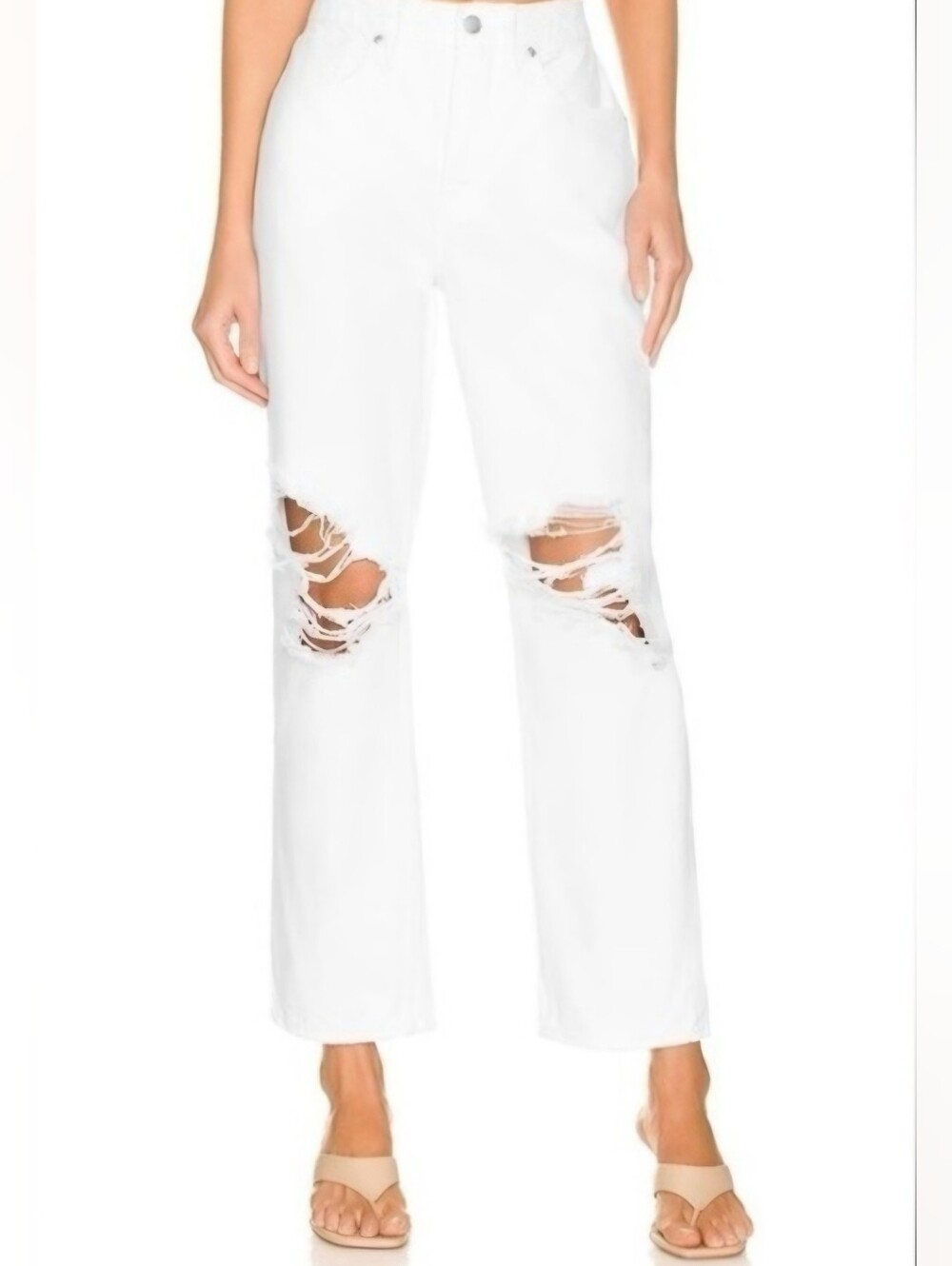 White Distressed High-Rise Women’s Jeans